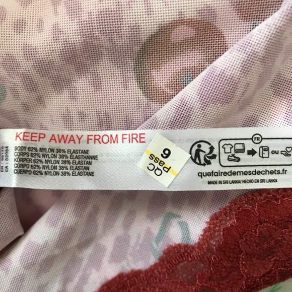 NWT Out From Under Mon Amor Lace Strap Mesh Slip Dress L Blush Pink Red Cherry - Picture 12 of 13